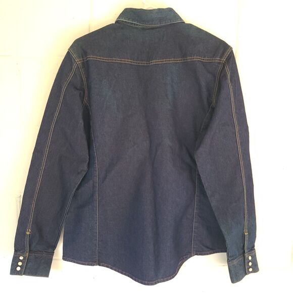 NEW Levi Strauss Signature Denim Western Pearl Snap Shirt Button Up Womens Sz XL - Picture 10 of 10